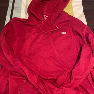 Long sleeve Lacoste hooded tee shirt